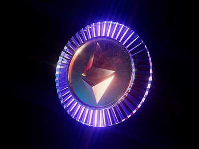 Ethereum logo 3d animation branding design illustration