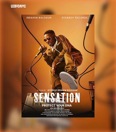 Movie Poster. (Superstar Artist Ayodeji Ibrahim Balogun) WIZKID app branding design graphic design typography ui ux vector