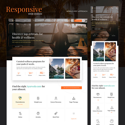 Spa Retreat - Responsive Web Design beauty design figma inspiration responsive spa spa website template ui ux web design website website builder website design yoga