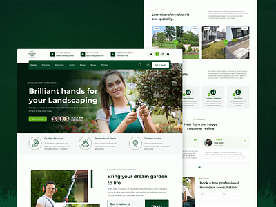 Evergreen - Lawncare / Landscaping Website landscaping landscaping website lawncare lawncare website modern design trendy design ui ux