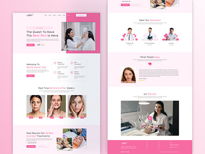 Skin Specialist Landing Page Design appointment assistance clinic computer concept conference confidential consultation doctor healthcare hospital infographic medical medicine online pharmacy service technology telemedicine treatment