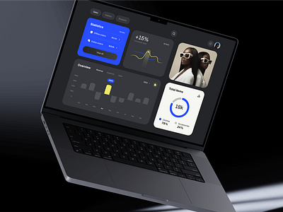 Fashion Sales Dashboard 3d black branding bright color clothes cro dark theme dashboard e commerce fashion motion graphics product design research round cards sales statistics sunglasses ui ux web