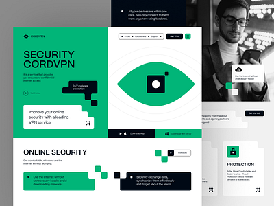 CORDVPN - Online Security Service b2b clean computing cybersecurity data hug modern security startup tech technology web interface