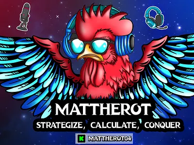 Mattherot Digital art banner 3d animation banner branding chicken digitalart games graphic design kick logo streaming twitch