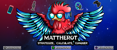 Mattherot Digital art banner 3d animation banner branding chicken digitalart games graphic design kick logo streaming twitch