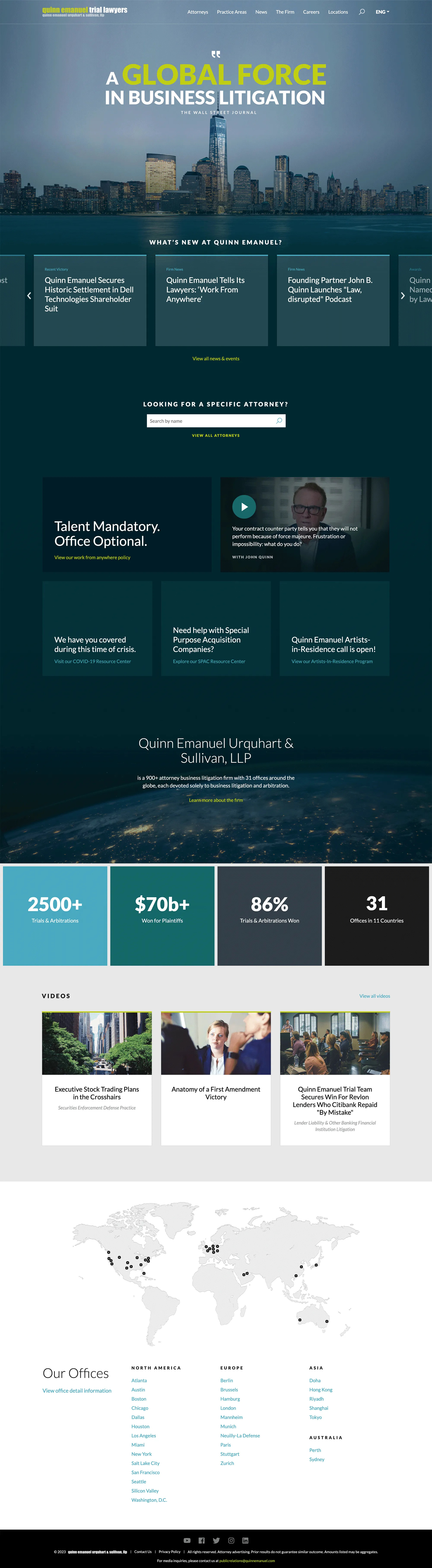 Quinn Emanuel Website Redesign & Development branding design logo ui ux webdesign website website design website redesign