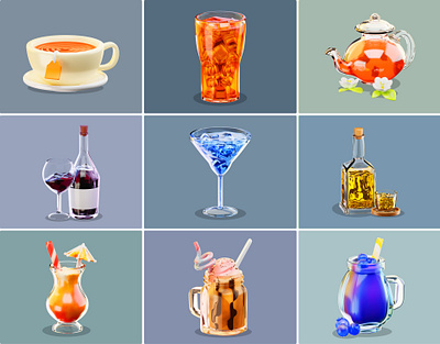 Drink & Beverage 3D Assets 3d 3d icon beer beverage drink icon illustration milkshake render tea