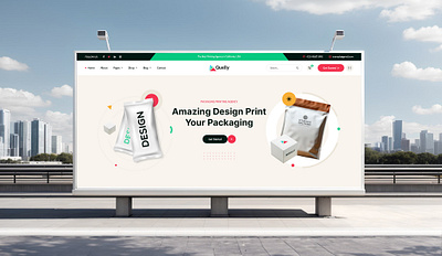 Quelly - Printing & Packing Services WordPress Theme animation branding graphic design logo motion graphics ui