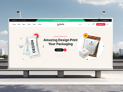 Quelly - Printing & Packing Services WordPress Theme animation branding graphic design logo motion graphics ui