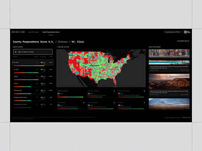 Applied XL — U.S. Health Preparedness Score app dashboard data data visualisation design infographics product design statistics ui ux web web design