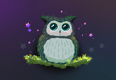 Owl cute illustration owl procreate