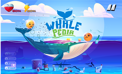 Whalepedia :combines an educational with save-the-whale mission encyclopedia game mobile ocean save whale ui ux whale