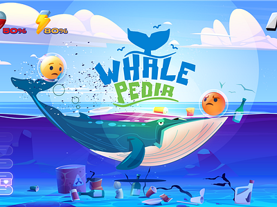 Whalepedia :combines an educational with save-the-whale mission encyclopedia game mobile ocean save whale ui ux whale