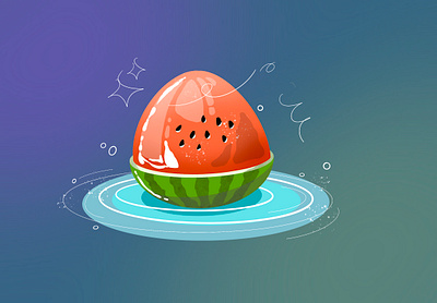 Watermelon cute illustration procreate watermelon