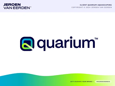 Quarium - Logo Design animal logo aqua aquarium aquascape brand identity design branding creative logo fish fish logo flow jeroen van eerden lettermark logo modern logo design q quarium scaping tank visual identity design water