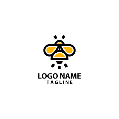 glow firefly logo design vector cute