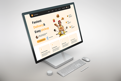 Food Delivery Website Lending Page branding food delivery business food delivery website template graphic design online food ordering system ui