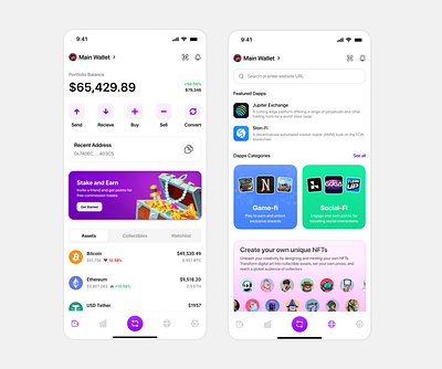 Crypto Wallet App crypto mobile app design product design ui ui design web3