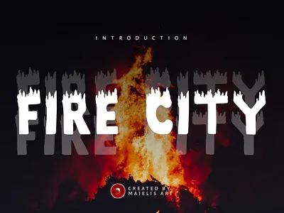 FIRE CITY art calligraphy design fire font horror hot letter scary