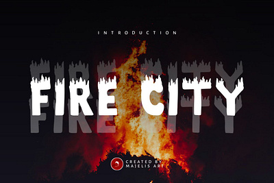 FIRE CITY art calligraphy design fire font horror hot letter scary