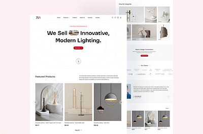 Website Landing Page | Lighting E-Commerce ecommerce ecommerce website ui landing page ecommerce landing page ui lighting web ui modern lighting shopify ecommerce ui website design website ui