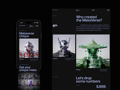 NFT Crypto Website & App ✦ Mekaverse app design interface product service startup ui ux website