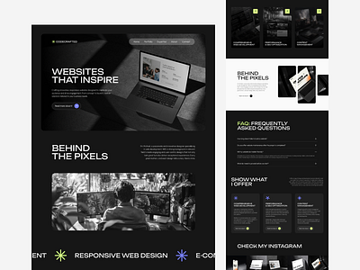 🖥️ Elevating Web Development black dark dribble minimaldesign neon portfolio ui uidesign ux uxdesign webdevelopment white