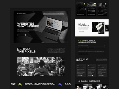 🖥️ Elevating Web Development black dark dribble minimaldesign neon portfolio ui uidesign ux uxdesign webdevelopment white