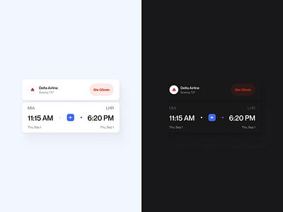 Travel dashboard interface widgets light/dark mode ✦ Flikair dark mode design interface light mode product service startup ui ux widget