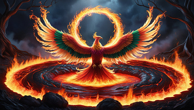 A phoenix rising illustration