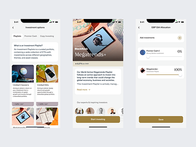 Gather — Investment Trends app design fintech grid investment mobile product design screens tiles ui ux