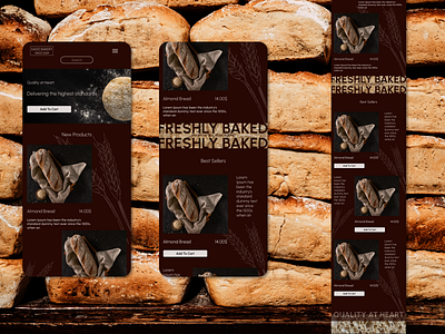 Bakery Design bakery branding burgundy designer graphic design illustrator logo minimalistic mobile mobile design modern photoshop product designer ui ux visual design visual designer web design