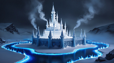 A castle made of ice illustration