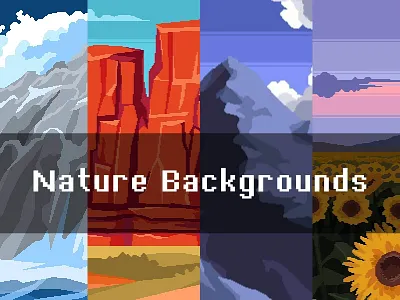Free Nature Pixel Backgrounds for Games 2d art asset assets background backgrounds bg game game assets gamedev indie game mountain mountains nature parallax pixel pixelart pixelated rpg seamless