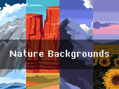 Free Nature Pixel Backgrounds for Games 2d art asset assets background backgrounds bg game game assets gamedev indie game mountain mountains nature parallax pixel pixelart pixelated rpg seamless