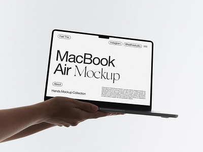 MacBook in Hands Mockup 3d brand identity branding device display editable laptop laptop mockup macbook macbook air macbook mockup mock up mockup mockups packaging photoshop presentation psd screen showcase