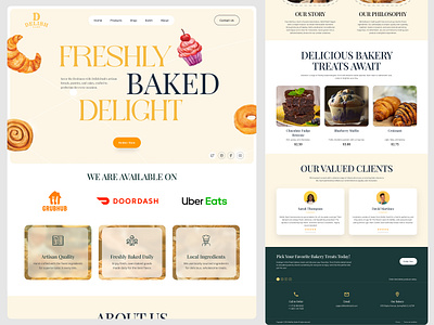 DelishDash Bakery Website design typography ui ux website website design website ui