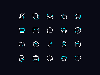 Essential Icons - Duoline Style assets branding design flat icons icon icon design icon pack icon set iconography icons illustration neaticons two color ui ui design ux design