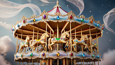 A carousel of dreams illustration