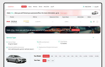 Mechanical Repair & Performance Dashboard automobile creative design dashboard landing page material design ui ux