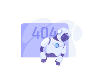 404 404 character flat illustration robot