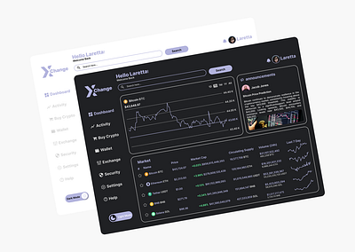 X-Change Dashboard dashboard crypto ui