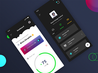 Ernegy dashbaoid control panel brand branding cooler system energyu status fans block graphic design illustrator ai monitoring overcloking cpu gpu pc dashbaord control panel photoshop psd power load print designer progress bar rcions designer senior designe smart engergy control statistics curves typo typography ui ux designer user profil