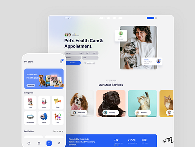 BuddyPet app app design application appointment booking clinic design pet ui ux vet website