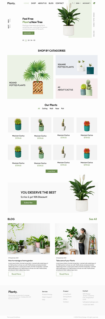 Planty Landing Page Design design figma landing page uxui