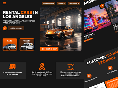 landing page rental cars website branding cars design designer figma landing landingpage rental ui ui design uxuidesigner web webdesigner website