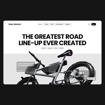 Gear Motors - The Greatest Road Line-Up Ever Created branding landing page modern modern landing page ui uiux ux web webdesign website