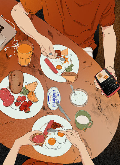 Breakfast adobe photoshop editorial illustration food illustration illustrated recipe illustration lifestyle