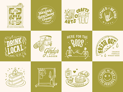 WGBCo. Brewery Illustrations graphic design illustration lettering merch design packaging design print print design