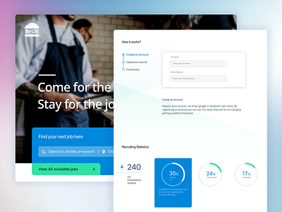 BrGR Corp. Recruiting Landing page design candidates landing page layout recruitment responsive ui design ux design webpage website